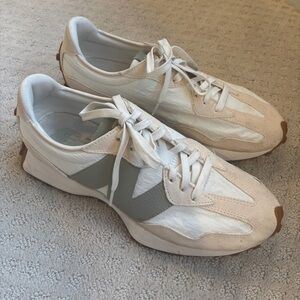 New Balance Women's Cream and Gray Sneakers